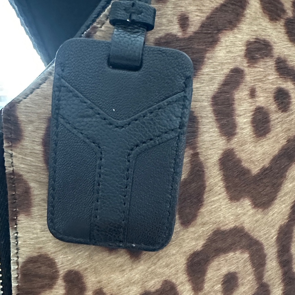 Yves Saint Laurent Brown Leopard Print Tote - Picture 2 of 8